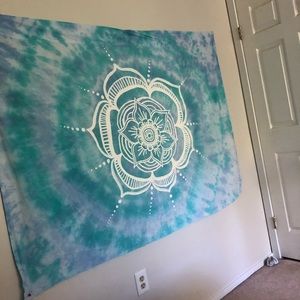Mandala hand painted tie dye tapestry